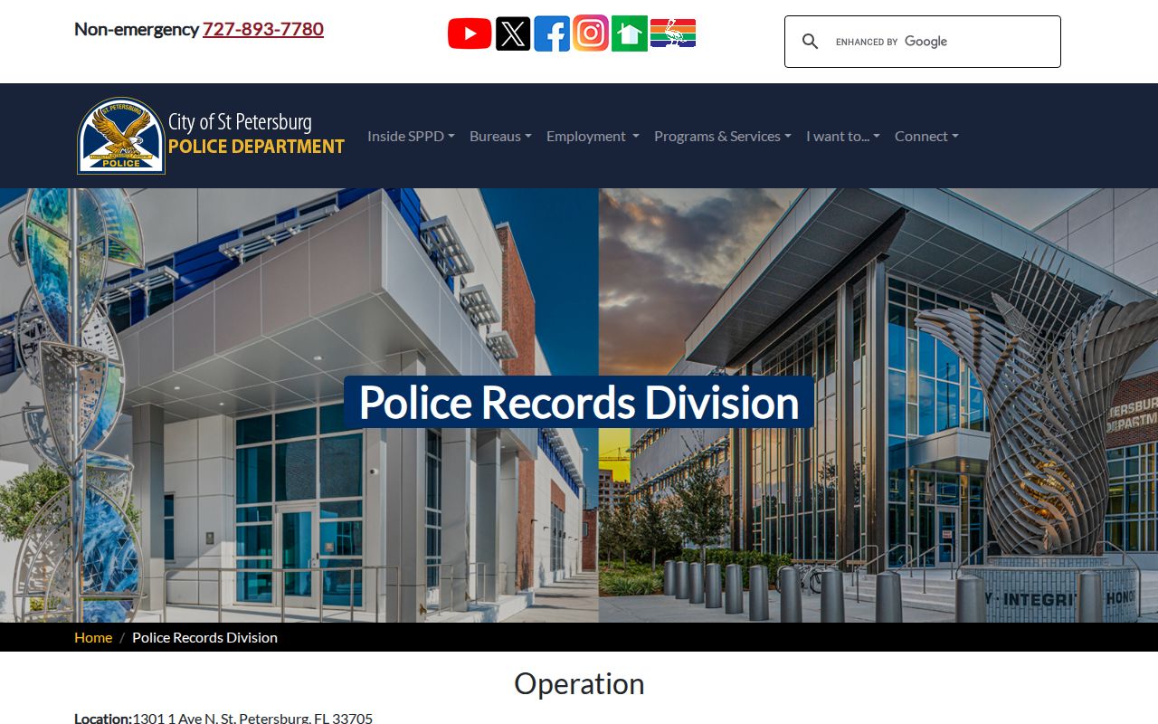 St. Petersburg police channel for Pinellas County arrest records