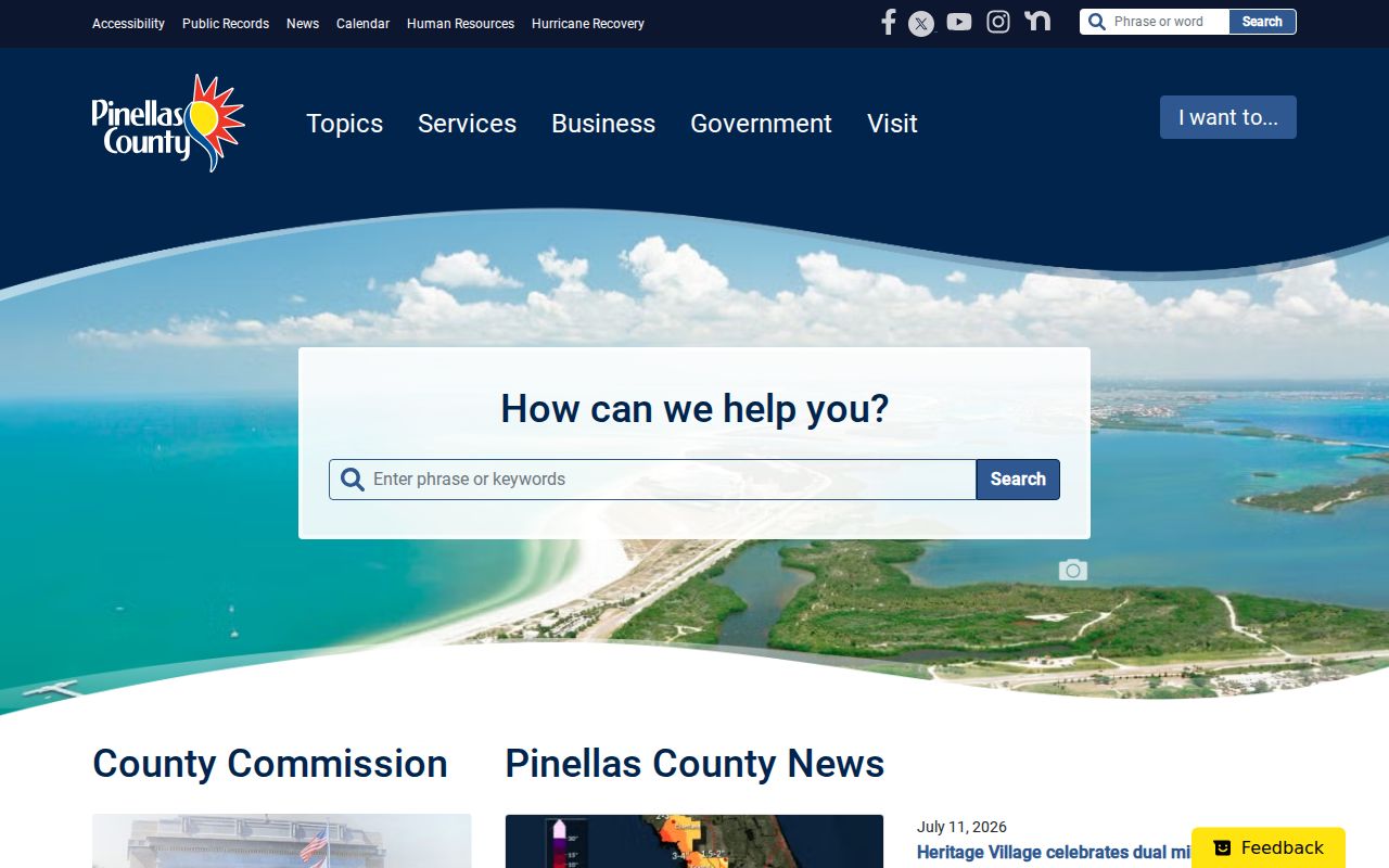 Pinellas County criminal history county government directory