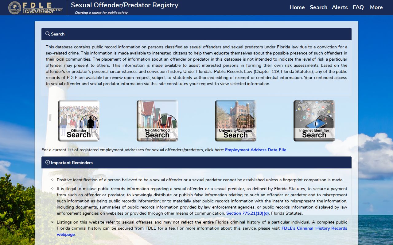 Pinellas County criminal records Florida offender registry search